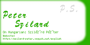 peter szilard business card